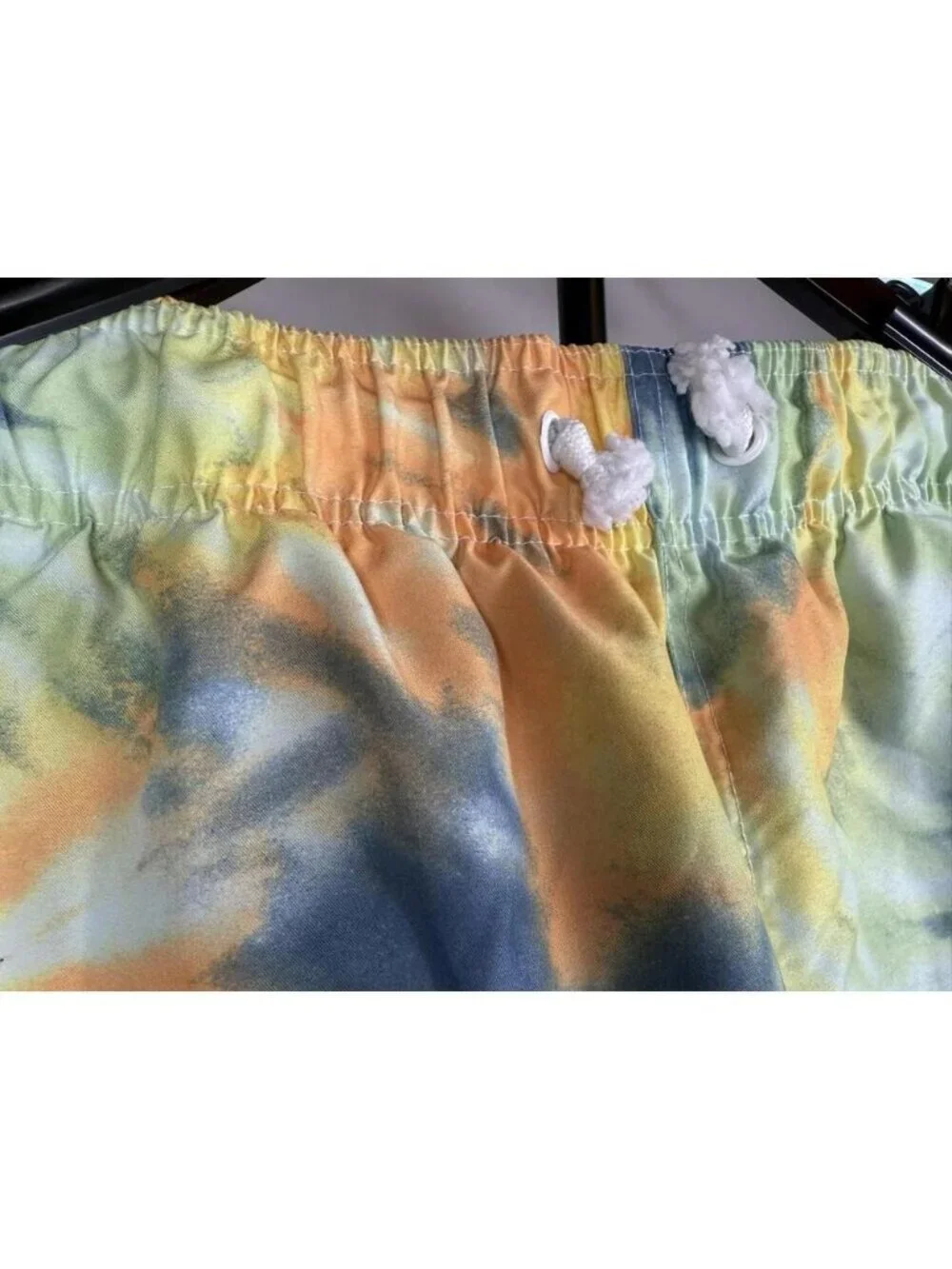 Lucky Brand Swim Trunks Boys 8 Tie Dye Blue Mesh Lined Drawstring‎ Elastic Waist